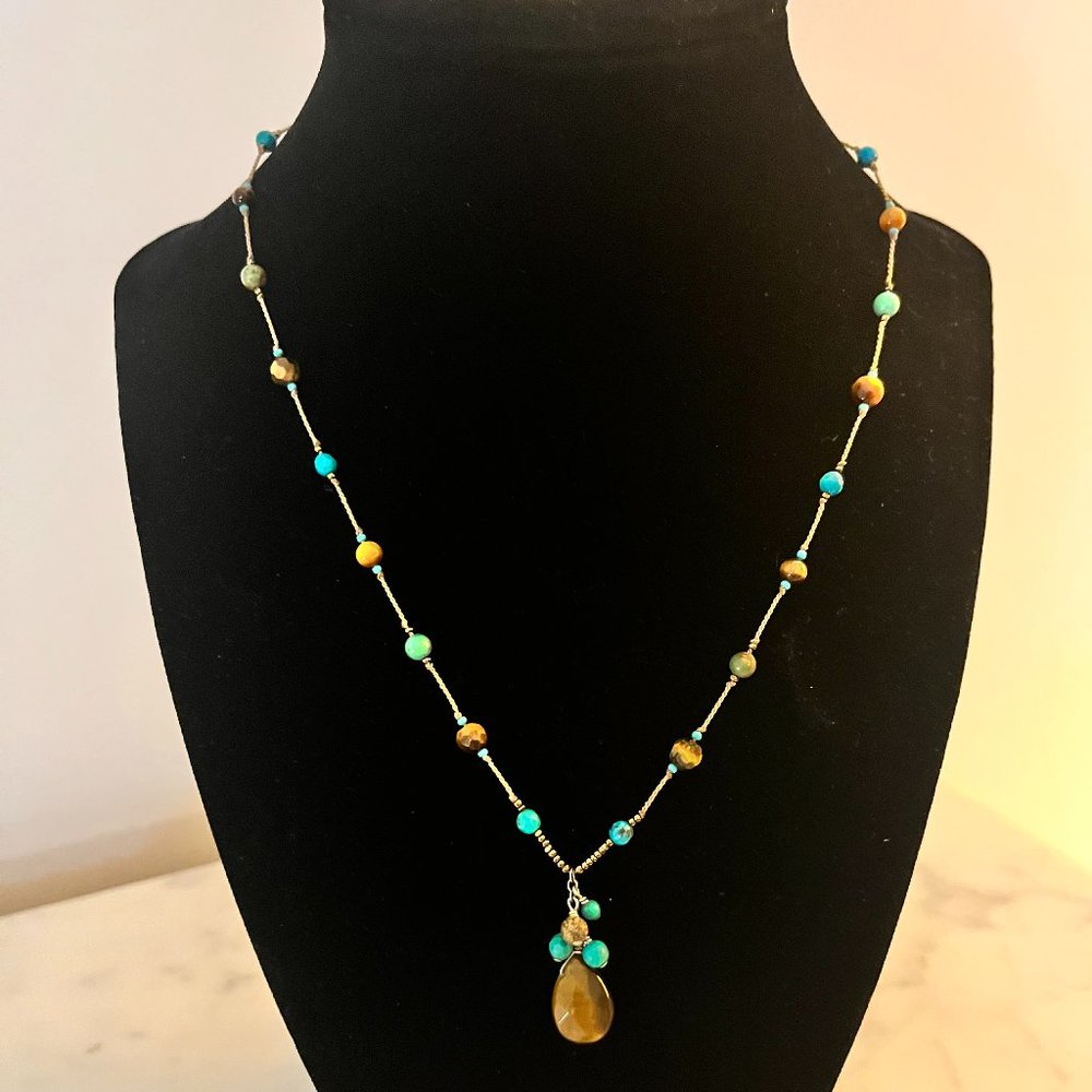 Turquoise and tiger eye necklace
